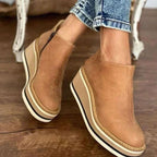 Kinsley | Women’s Platform Wedge Leather Ankle Boots